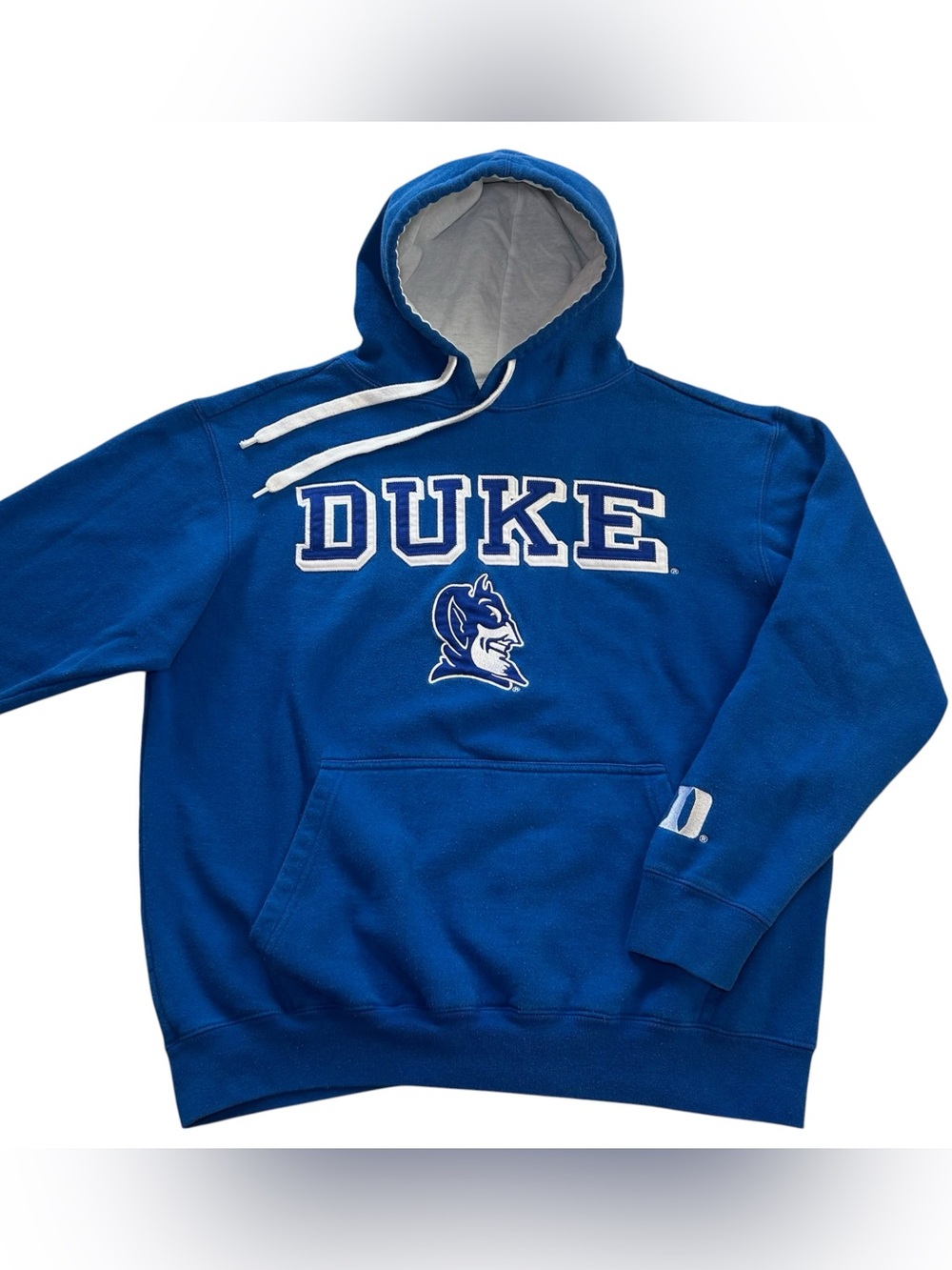 Duke Blue Devils E5 Sports Men M Hoodie Pullover Blue Embroidered Spell Out NCAA